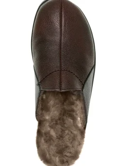 Gefütterte Herren-Hausschuhe, mit Lammfell