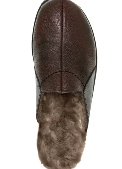 Gefütterte Herren-Hausschuhe, mit Lammfell