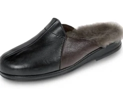 Gefütterte Herren-Hausschuhe, mit Lammfell
