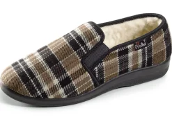Gefütterte Herren-Hausschuhe, mit Wolle