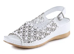 Gemini Sandale aus perforiertem, geprägtem Nappaleder