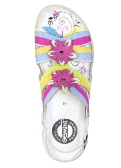 Gemini Sandale mit dekorativen Lederblüten