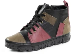 Gemini Schnür-Bootie mit Knitter-Struktur