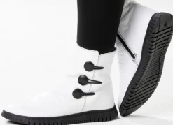 Gemini Stiefelette mit Raffung und dekorativen Knöpfen