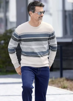 Gestreifter Rundhalspullover