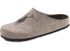 GINO GALANTE, trendige Herren-Hausschuhe, Weite H, mit Hirsch-Stickerei