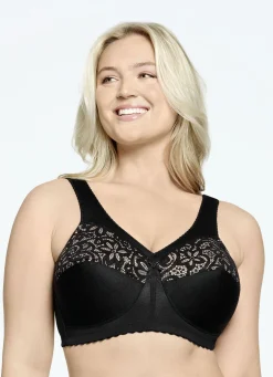Glamorise Stütz-BH mit Stickereispitze