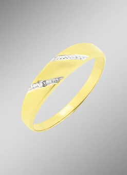 Glänzender und satinierter Damenring mit Diamant