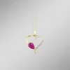 Glänzendes Herz – Anhänger mit echt Rubin