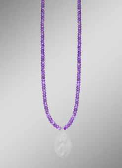 Halskette aus echten Amethyststeinen
