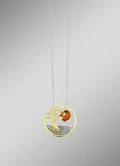 Halskette in Bicolor mit Baum-Motiv