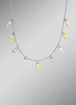 Halskette in Tricolor mit 9 Flügelchen