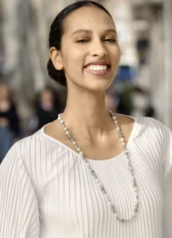 Halskette mit Facettierte Glasperlen