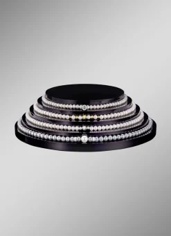 Halskette mit grauen und weißen Süßwasser-Zuchtperlen