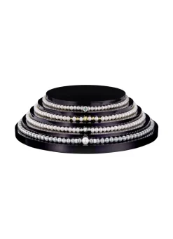 Halskette mit grauen und weißen Süßwasser-Zuchtperlen