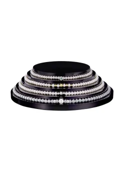 Halskette mit Süßwasser-Zuchtperlen und Goldkügelchen