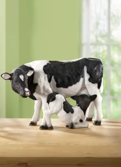 Handbemalte Kuh mit Kälbchen