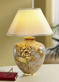 Handbemalte Tischleuchte mit echter Blattgoldauflage