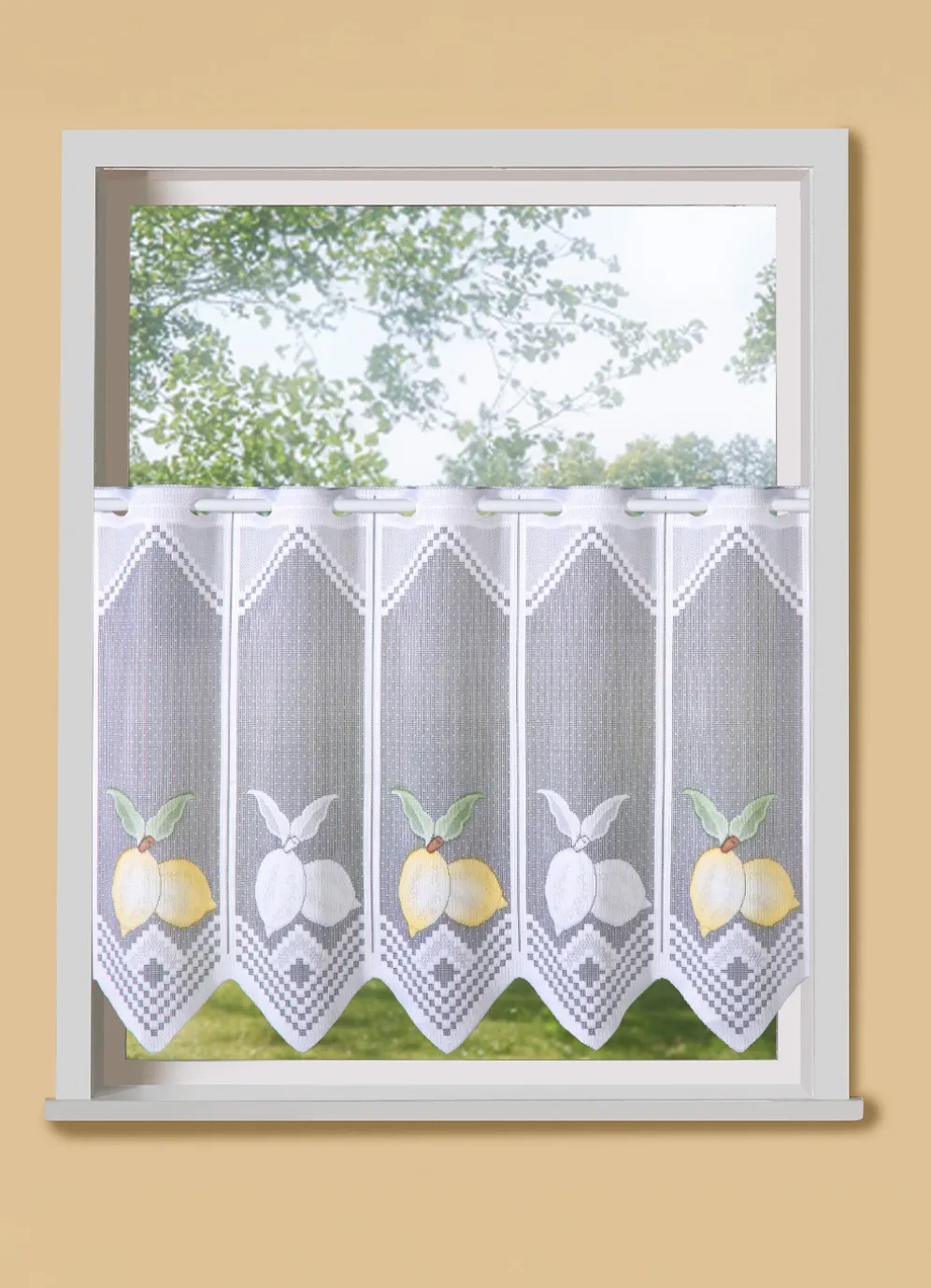 Handcolorierter Kurzstore mit gezacktem Abschluss