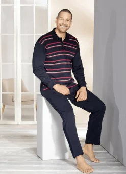 Hausanzug mit Streifendessin