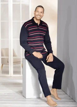 Hausanzug mit Streifendessin