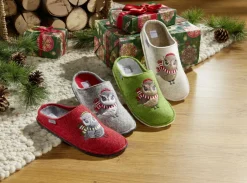Hausschuh mit Eulen-Applikation
