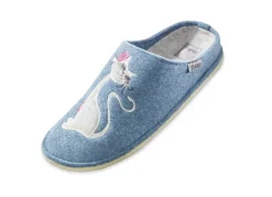 Hausschuh mit farblich abgestimmter Katzen-Applikation