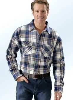 Hemd in Fischgrat-Optik aus reiner Baumwolle