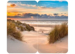 Herdabdeckplatten aus Glas, 2er-Set, Motiv Düne