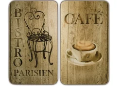 Herdabdeckplatten Bistro, 2er Set