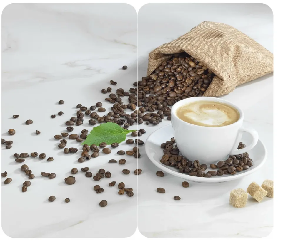 Herdabdeckplatten mit Café Aromatica-Motiv, 2er-Set