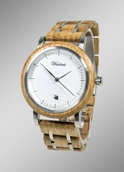 Herrenuhr mit Holzband der Marke Waidzeit