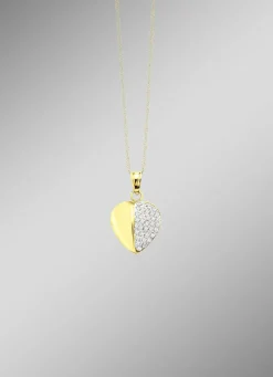 Herz-Anhänger in Bicolor mit Kristallen