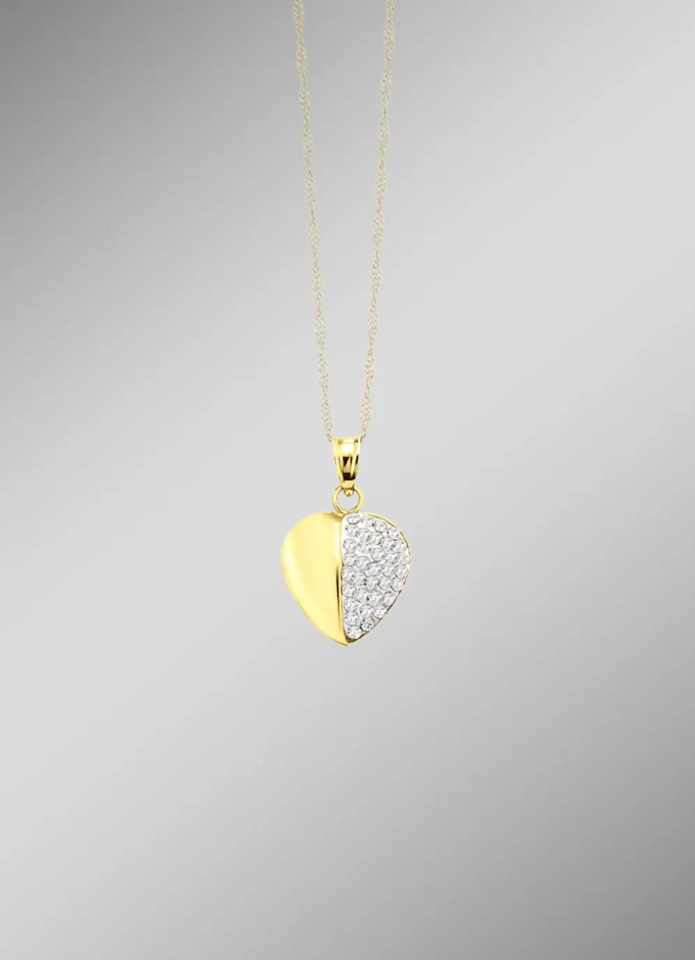 Herz-Anhänger in Bicolor mit Kristallen