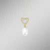 Herz-Anhänger mit Süßwasser-Zuchtperle und synth. Zirkonia