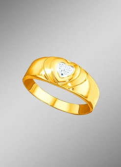 Herz-Damenring mit Diamant