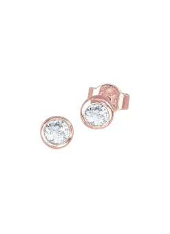 Hochglänzende Ohrstecker in Roségold mit Brillanten
