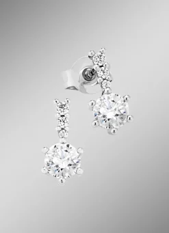 Hochglänzende Ohrstecker mit synth. Zirkonia