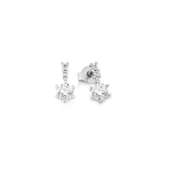 Hochglänzende Ohrstecker mit synth. Zirkonia