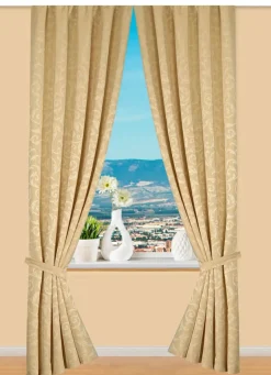 Hochwertige Jacquard Übergardinen-Garnitur