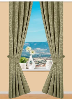 Hochwertige Jacquard Übergardinen-Garnitur