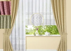 Hochwertige Jacquard Übergardinen-Garnitur
