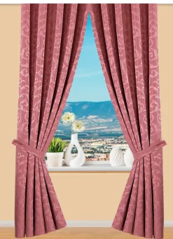 Hochwertige Jacquard Übergardinen-Garnitur