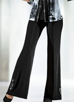 Hose mit Metallplättchen-und Strasszier