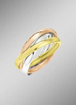 Ineinander verschlungener Damenring in Tricolor