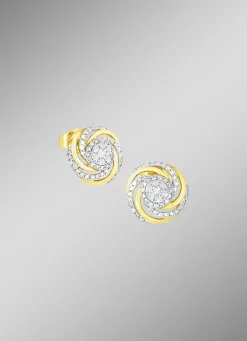 Interessante Ohrstecker mit 14 Brillanten und 90 Diamanten