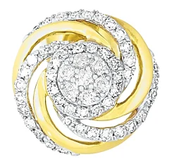 Interessante Ohrstecker mit 14 Brillanten und 90 Diamanten