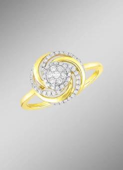 Interessanter Damenring mit 7 Brillanten und 49 Diamanten