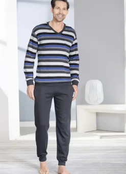 Interlock Schlafanzüge im Doppelpack mit Bündchenabschlüssen