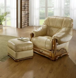 Italienische Polstermöbel mit Bezug aus echtem Leder